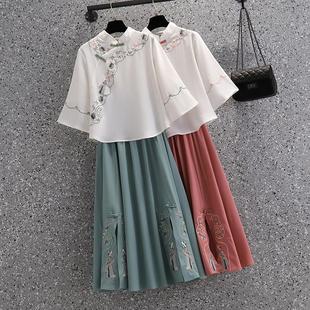 小个子汉服改良旗袍 2025新款 民族风汉服女夏唐装 汉服刺绣大码 女装