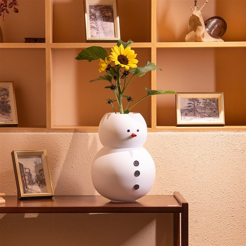森空间小型雪人花盆玩偶摆件室内客厅桌面装饰美陈可爱风装饰摆设
