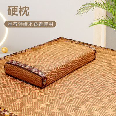 单人枕头护颈椎助睡眠硬枕椰棕藤凉席枕套修复矫正汗蒸房睡觉专用