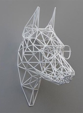 铁艺镂空狗雕塑地产开发区仿真金属动物摆件酒店别墅壁挂墙面装饰