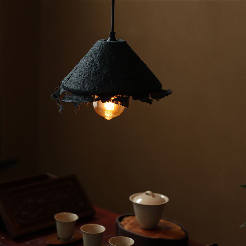 吊灯茶室餐厅卧室花梨木手工客厅餐桌民宿侘寂风书房玄关实木灯罩