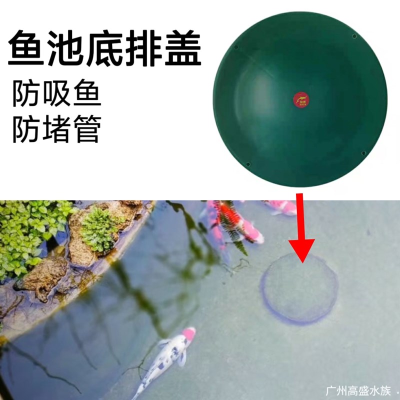 鱼池底排盖山屿飞碟锦鲤鱼池排水管底盖过滤仓排污盖锦鲤池底吸盖