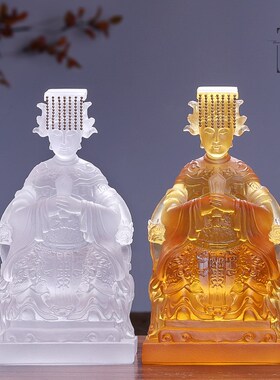 琉璃妈祖摆件天妃天后娘娘神像圣母菩萨家用客厅佛堂供奉桌面摆放