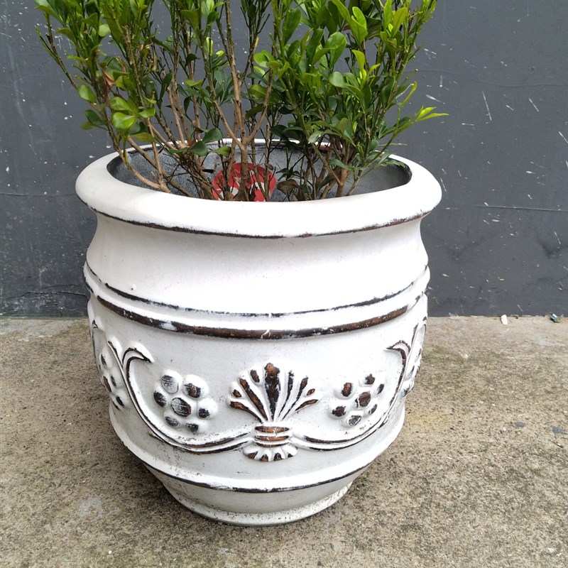 做旧白庭院大号陶罐景观土陶粗陶红陶花盆花瓶摆件陶瓷大码陶盆