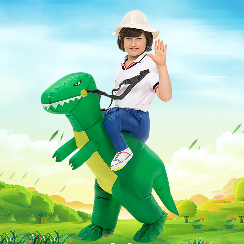骑行恐龙充气服装扮坐骑玩偶幼儿园小学演出儿童霸王龙演出表演服