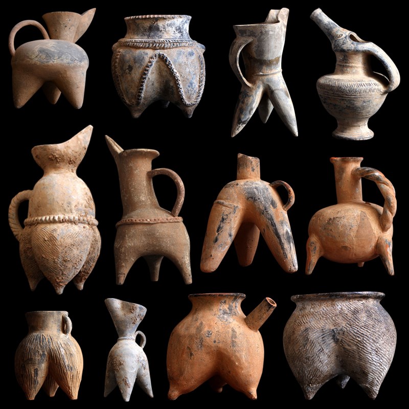 新石器时期仿古陶器纯手工中式复古家居酒店博古架摆Z件古董收藏