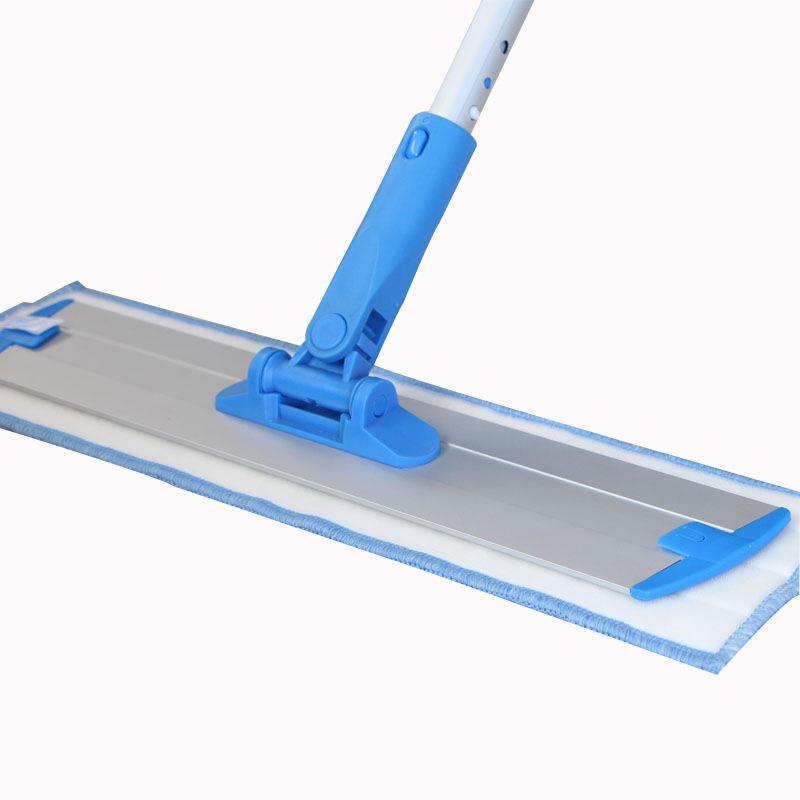 厂家直销44cm超细纤维粘扣式平板拖把木地板地拖尘推铝板平推