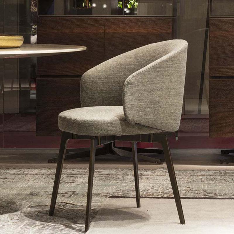 意式轻奢餐椅简约布艺书桌椅子化妆椅设计师创意餐椅单人靠背椅子
