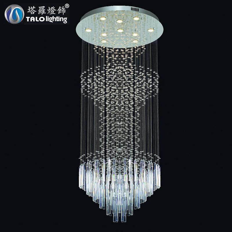 中山古镇灯饰水晶灯吊灯简约复式楼梯灯酒店别墅工程灯长吊灯