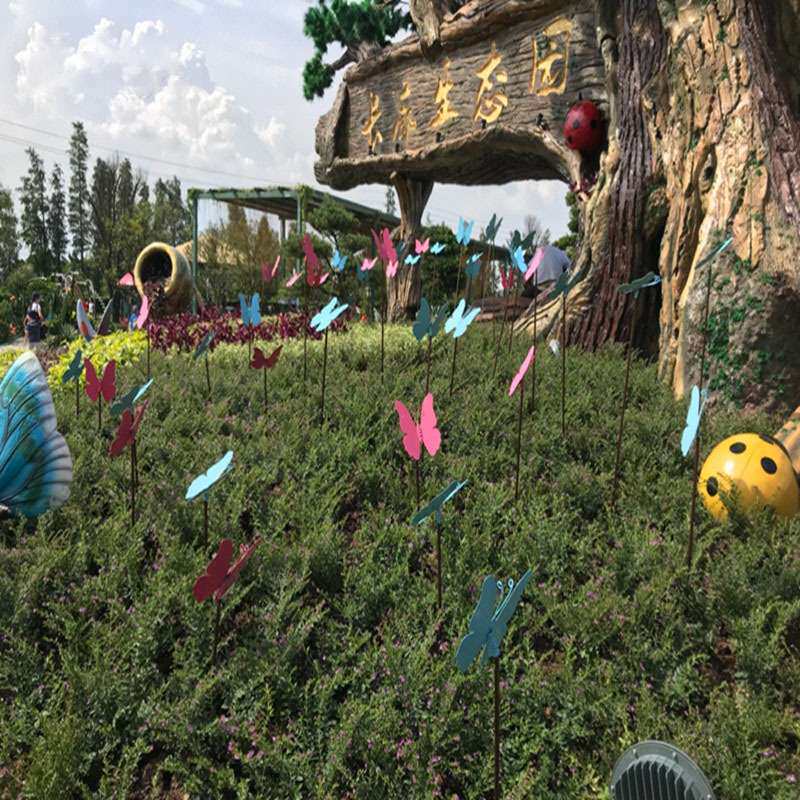 户外园林装饰品金属铁艺仿真蝴蝶插件动物摆件花园公园景观雕塑