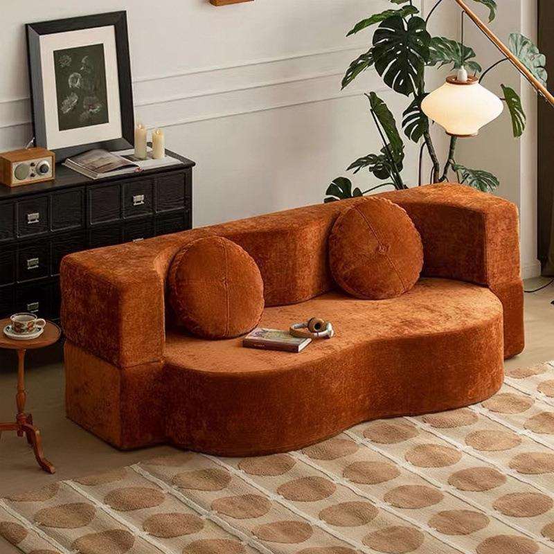 可拆洗懒人沙发纯海绵真空压缩小户型公寓坐卧双人两用折叠沙发床