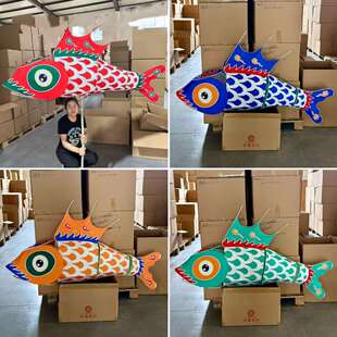 2米手持鱼灯锦鲤巡游舞蹈手举金鱼中秋春节花灯汪满田徽州鱼灯笼
