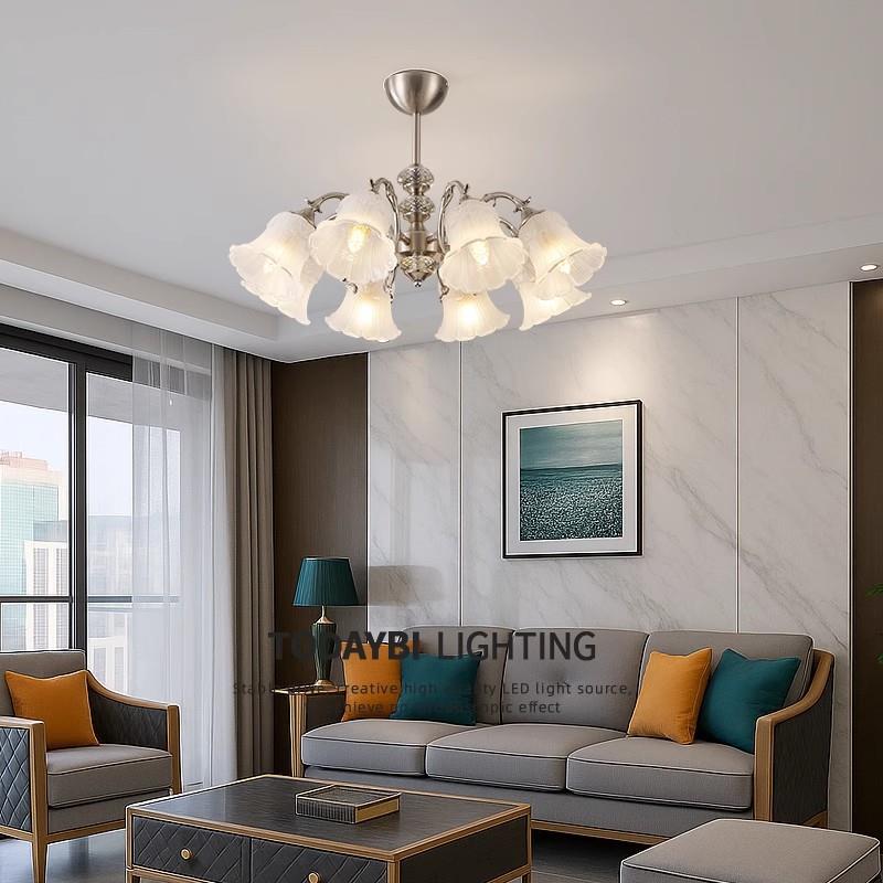 客厅吊灯2025新款美式复古浪漫铃兰花朵大厅灯具意式轻奢主卧室灯