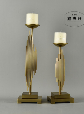 创意铁艺烛台摆件家居轻奢风摆设欧式客厅书房卧室酒柜装饰品烛台