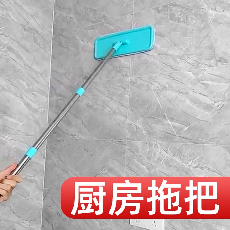 厨房擦墙神器吊顶清洁拖把专用拖地家务小托把托地把家用擦柜子