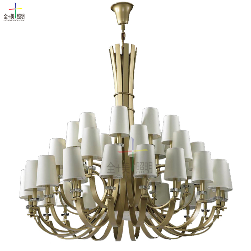 新中式铁艺布艺欧式吊灯酒店大堂沙盘会所KTV过道简约中式吊灯