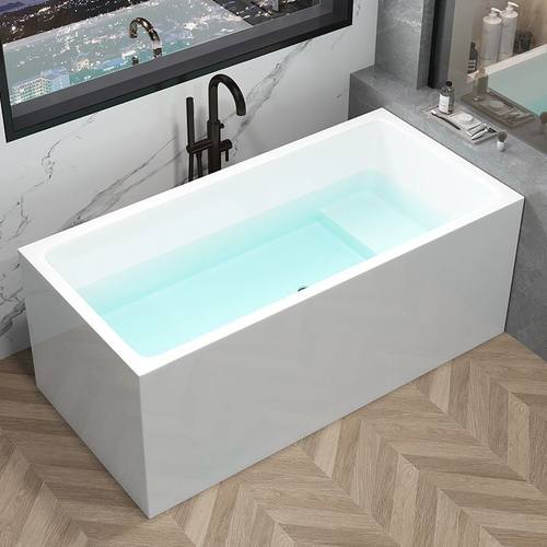 亚克力日式迷你深泡小户型浴缸家用方形网红坐式小浴缸1.0m-1.4米