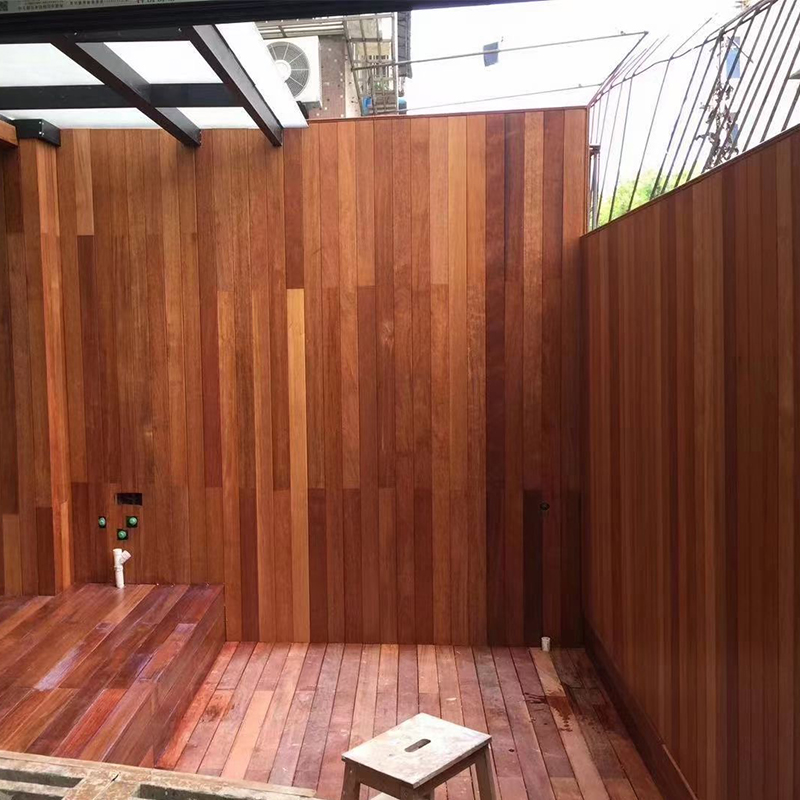 防腐木实木吊顶木板印尼户外阳台桑拿板室外菠萝格墙面护墙裙扣板