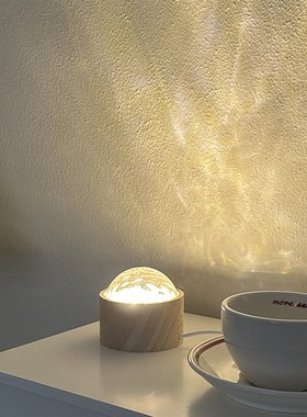 水波纹光影灯网红拍照装饰道具投影灯氛围灯桌面小夜灯生日礼物