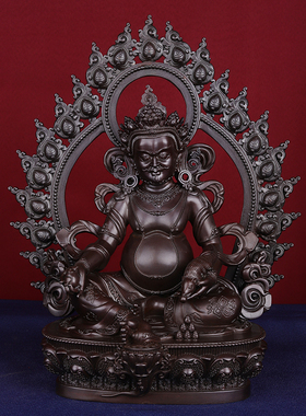 黄财神佛像纯铜7寸10寸15寸鎏金供奉西藏藏传佛堂桌面铜像摆件