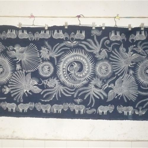 蜡染画 虫鸟鱼花图案 蜡染围巾 蜡染布包蜡染服装订制 批量 单件