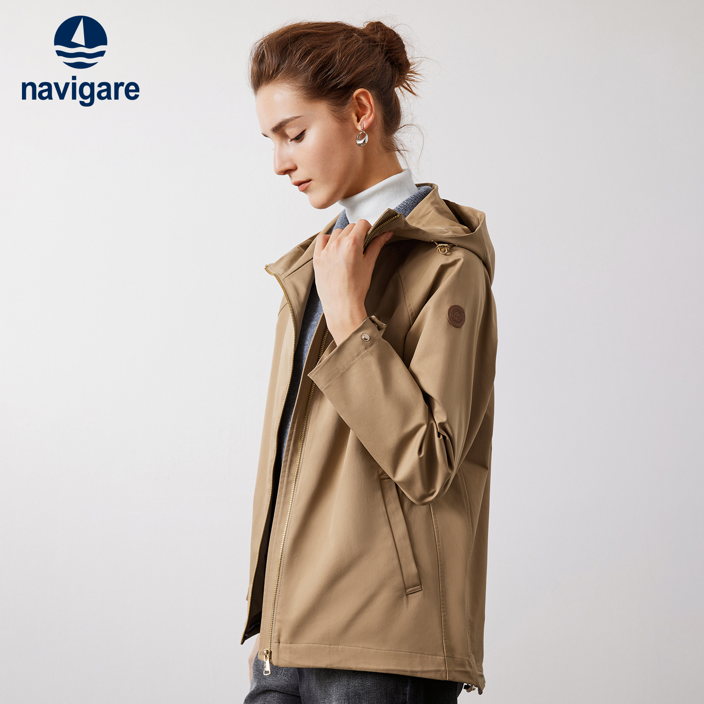Navigare短款连帽风衣