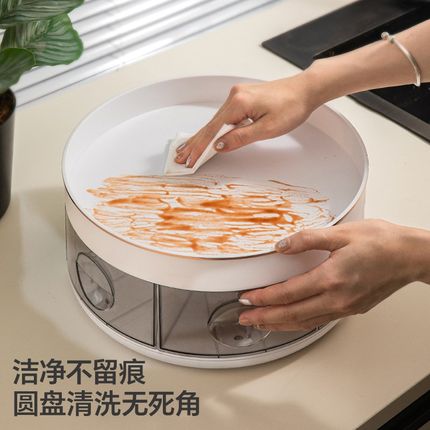 厨房调料盒子台面多功能旋转分隔佐料收纳双层油盐酱醋调味置物架