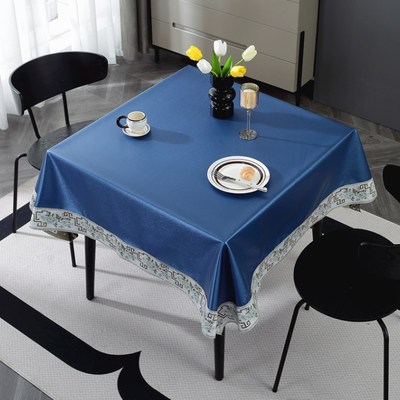 正方形桌布免洗防水防油防烫新中式氛围感高级感餐桌台布茶几桌布