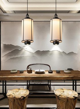 新中式卧室床头吊灯饭餐厅走廊过道灯屏风背景墙餐饮火锅店小吊灯