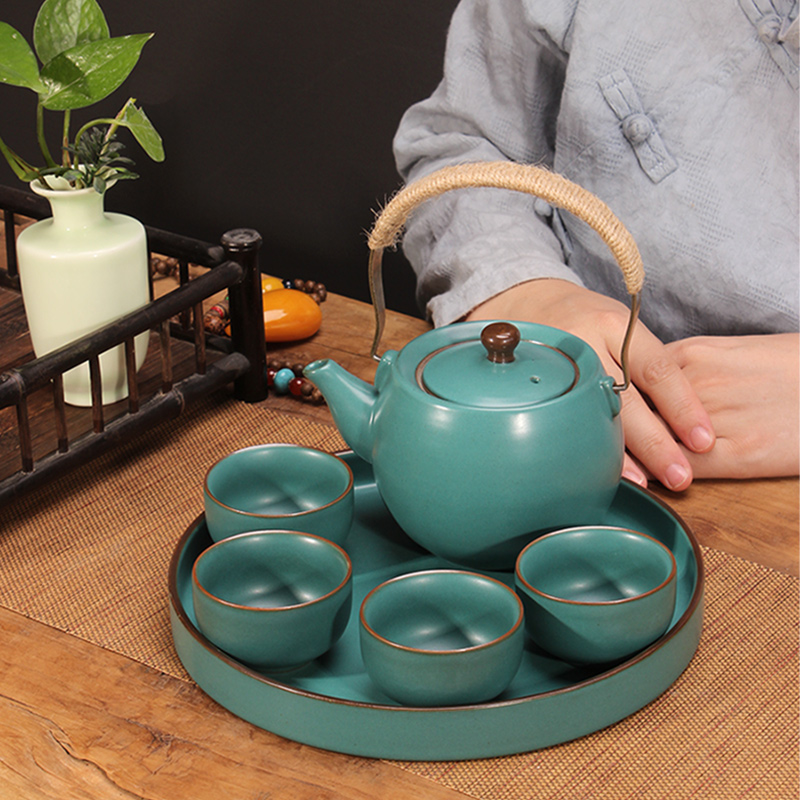 陶瓷家用小号干泡盘日式小茶盘蓄水圆形茶台简约茶托盘茶点盘壶承