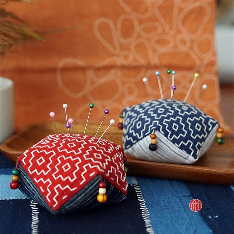 【匠杺先生】刺子绣新手入门柿花材料包 含图纸视频 布艺手作针插