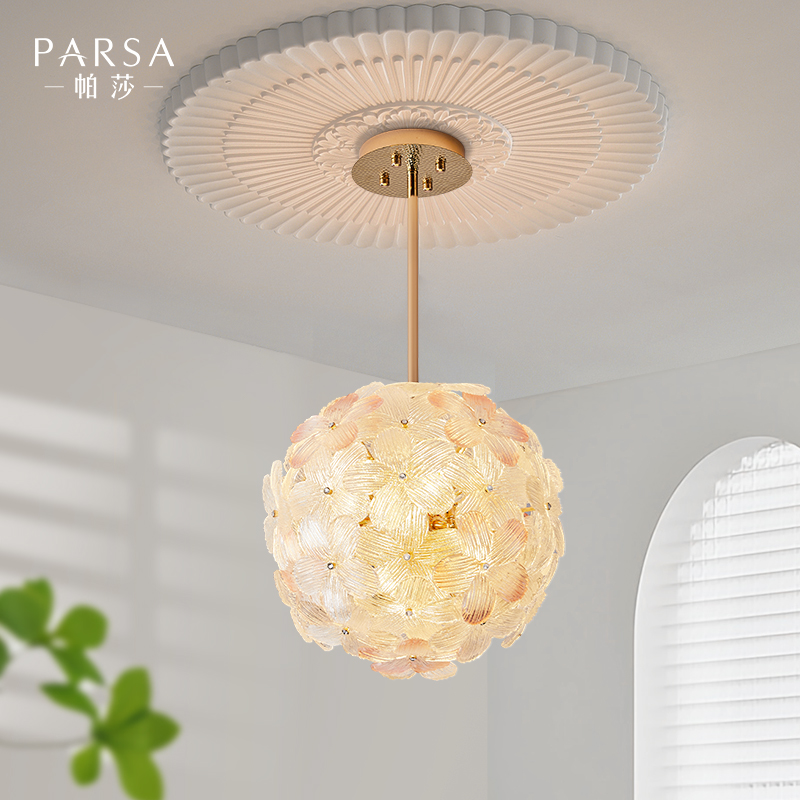 帕莎法式玻璃卧室吊灯艺术感花朵餐厅灯创意设计手工玻璃房间吊灯