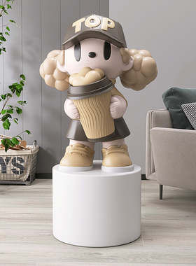 奶油风女孩大型客厅落地摆件电视柜沙旁软装饰品开业礼物乔迁礼品