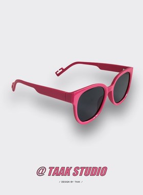 韩国新款y2k玫红色墨镜女网红时尚街头显脸小遮阳嘻哈太阳眼镜潮
