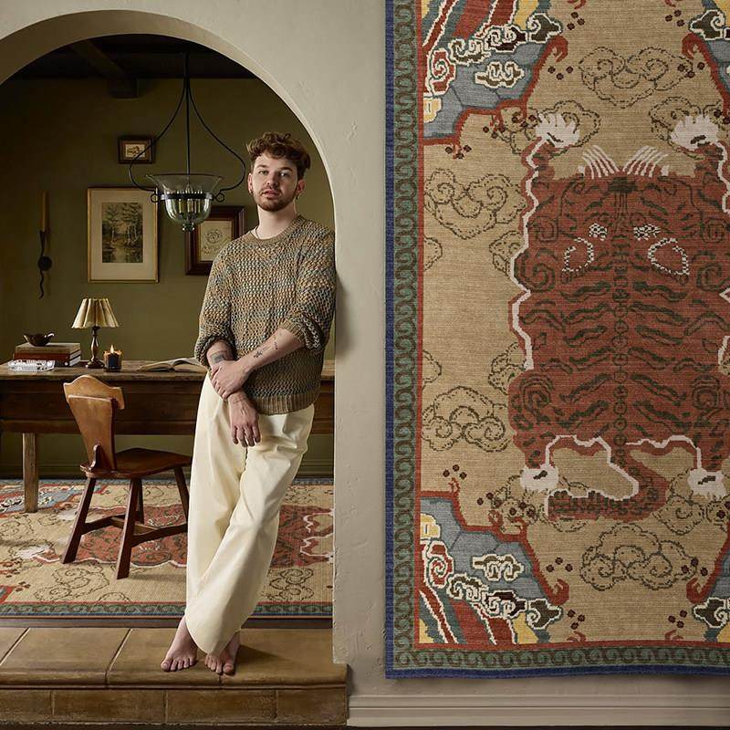 新中式山中虎覆古法式地毯客厅防水抗污东南亚风格高级感卧室床边,居家布艺,地毯,淘宝优惠券,粉丝福利购,淘宝优惠卷