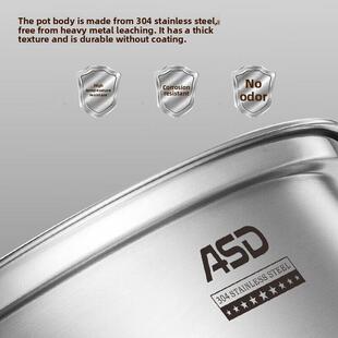 Asd蒸锅304不锈钢三层大容量30厘米炖锅炖锅多用锅家用炊具