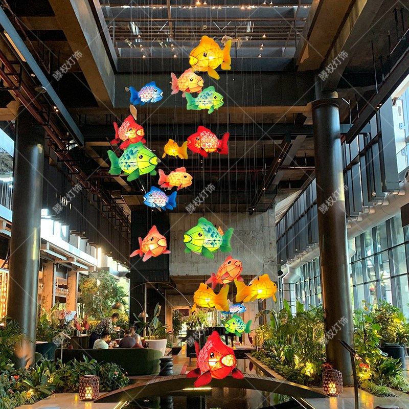 锦鲤鱼灯笼布艺鱼形花灯特色金鱼造型元宵商场会所海鲜店装饰吊灯,家装灯饰光源,酒店/宴会厅/餐饮吊灯,淘宝优惠券,粉丝福利购,淘宝优惠卷