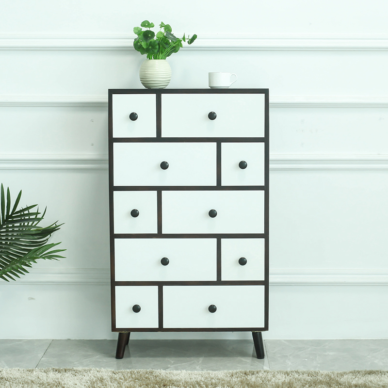 25cm深超薄实木抽屉式多层收纳柜靠墙储物简约现代床头边柜五斗橱