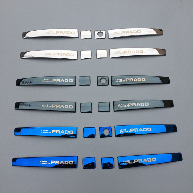 10-20新款普拉多拉手门碗贴霸道2700门外把手防刮装饰亮条片改装