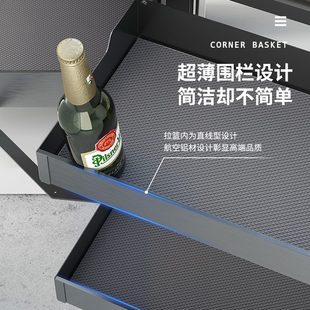 怪物角 飞碟小置物架拐橱柜收纳架开门多功能卡双层萨莱德旋转式