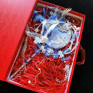 凤求凰 中式团扇新娘结婚手捧花团扇高端设计师款秀禾国潮喜扇DIY