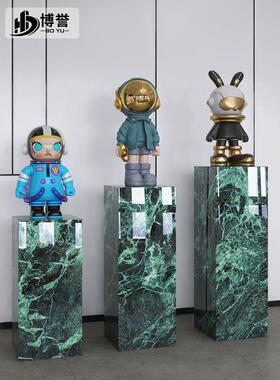 岩板立柱子大理石摆件底座展示摆台暴力熊装饰品花架子客厅落地式