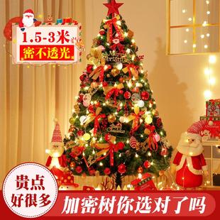 圣诞树家用diy套餐加密高级感ins风圣诞节家庭装 2023新款 饰摆件灯