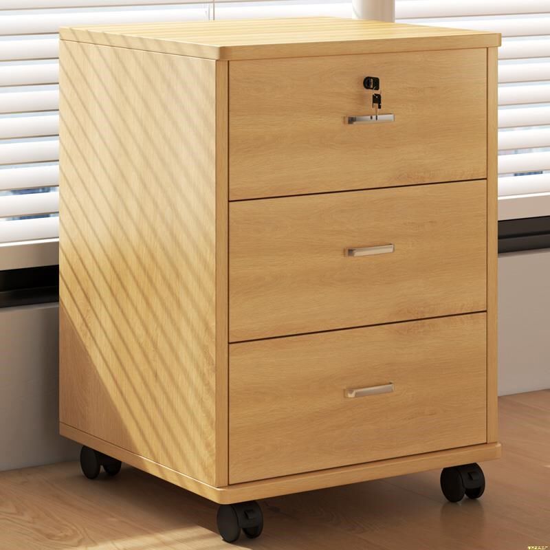 桌下收纳柜办P公柜办公室文件柜木质带锁矮柜储物柜置物边柜抽屉