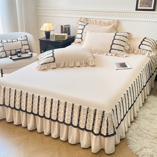 款 四季 蕾丝床裙单件公主风床罩高级感蕾丝花边床套防尘遮丑保护套