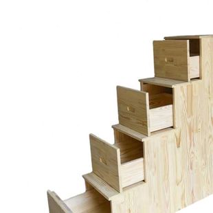 楼梯多功能家居订 实木梯柜梯子台阶储物柜低床抽屉式 制工厂直