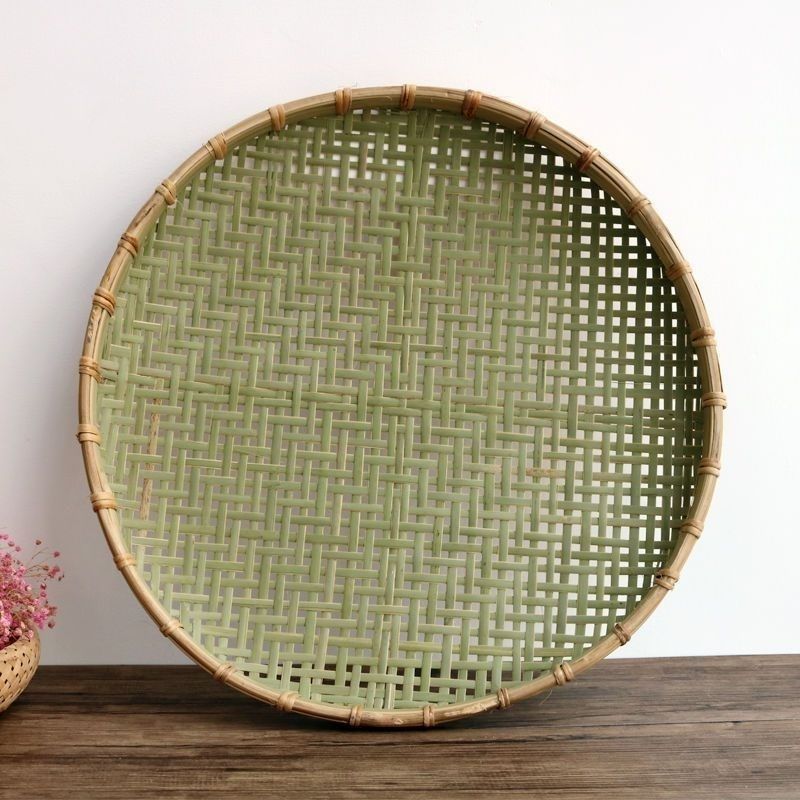 手工竹编簸箕晾晒竹匾晒药晒茶竹簸箕装饰画画竹匾竹编有孔竹筛,特色手工艺,竹编/竹雕,淘宝优惠券,粉丝福利购,淘宝优惠卷