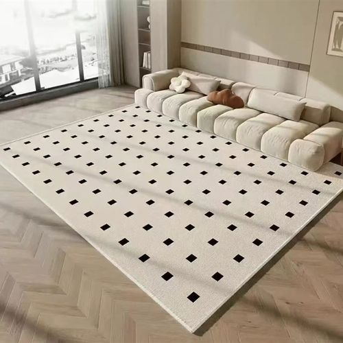 客厅法式仿羊绒地毯奶油风高级简约沙发茶几毯家用卧室床边地垫