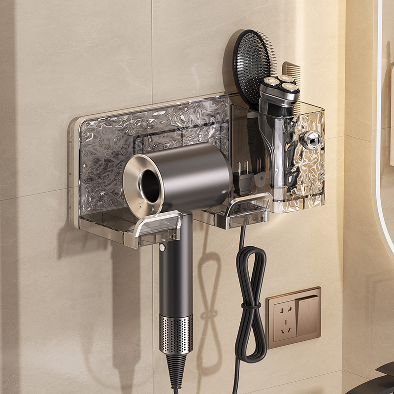 吹风机置物架免打孔多功能卫生间浴室电吹风挂Q架收纳一体风筒支
