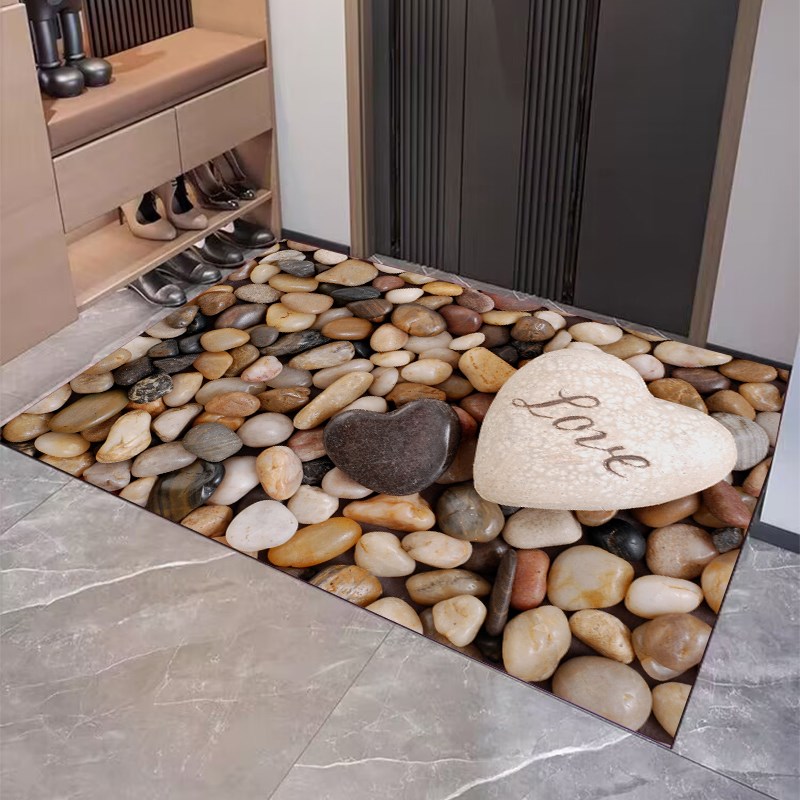进门玄关耐脏鹅卵石头沙滩入户地垫卫生间浴室P吸水防滑大门口地